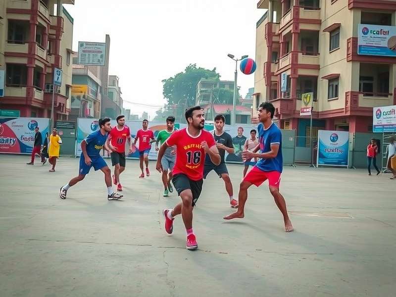 Patna Street Handball Warriors Gameplay Screenshot - Multiplayer Match on Gully Court